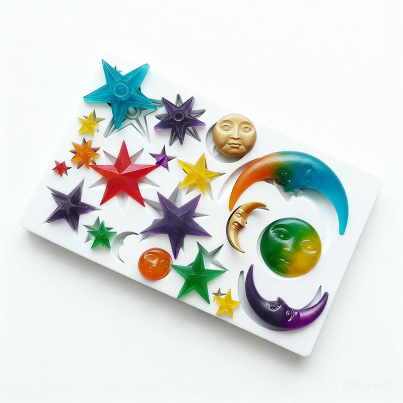 Resin Art Things - Sun Face Moon Stars Polymer Clay