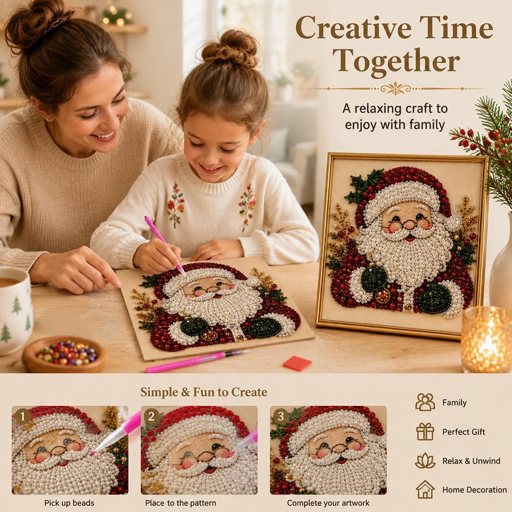 Christmas Santa Claus Pearl Ar - Resin Art Gift recension och pris