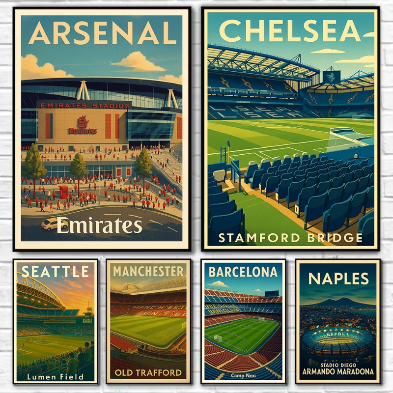Retro Famous Football Field Ar - Resin Art Wall Decor recension och pris