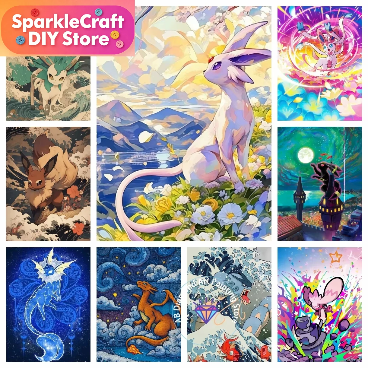1pc frameless Pikachu Charizar - Resin Art Gift recension och pris
