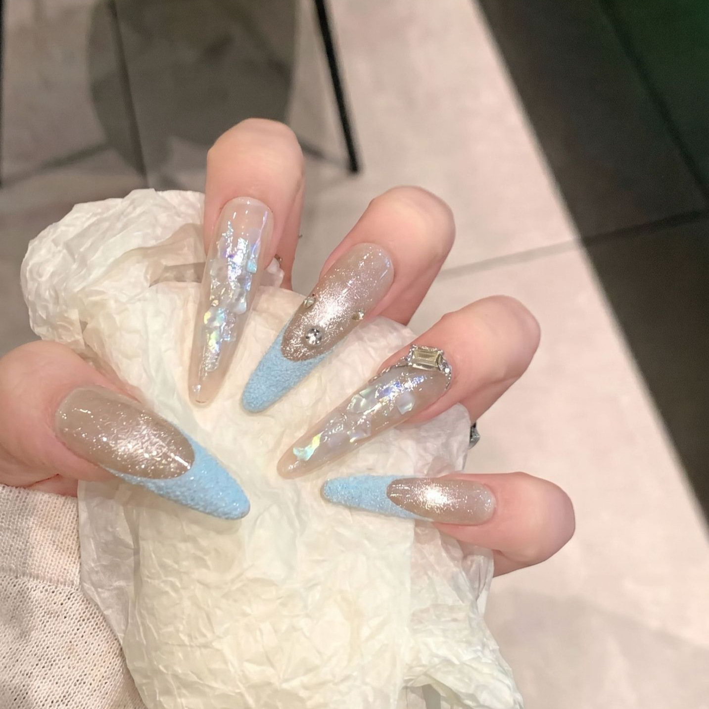 Press On Nails 10PCS Purple Fa - Resin Art Glitter recension och pris