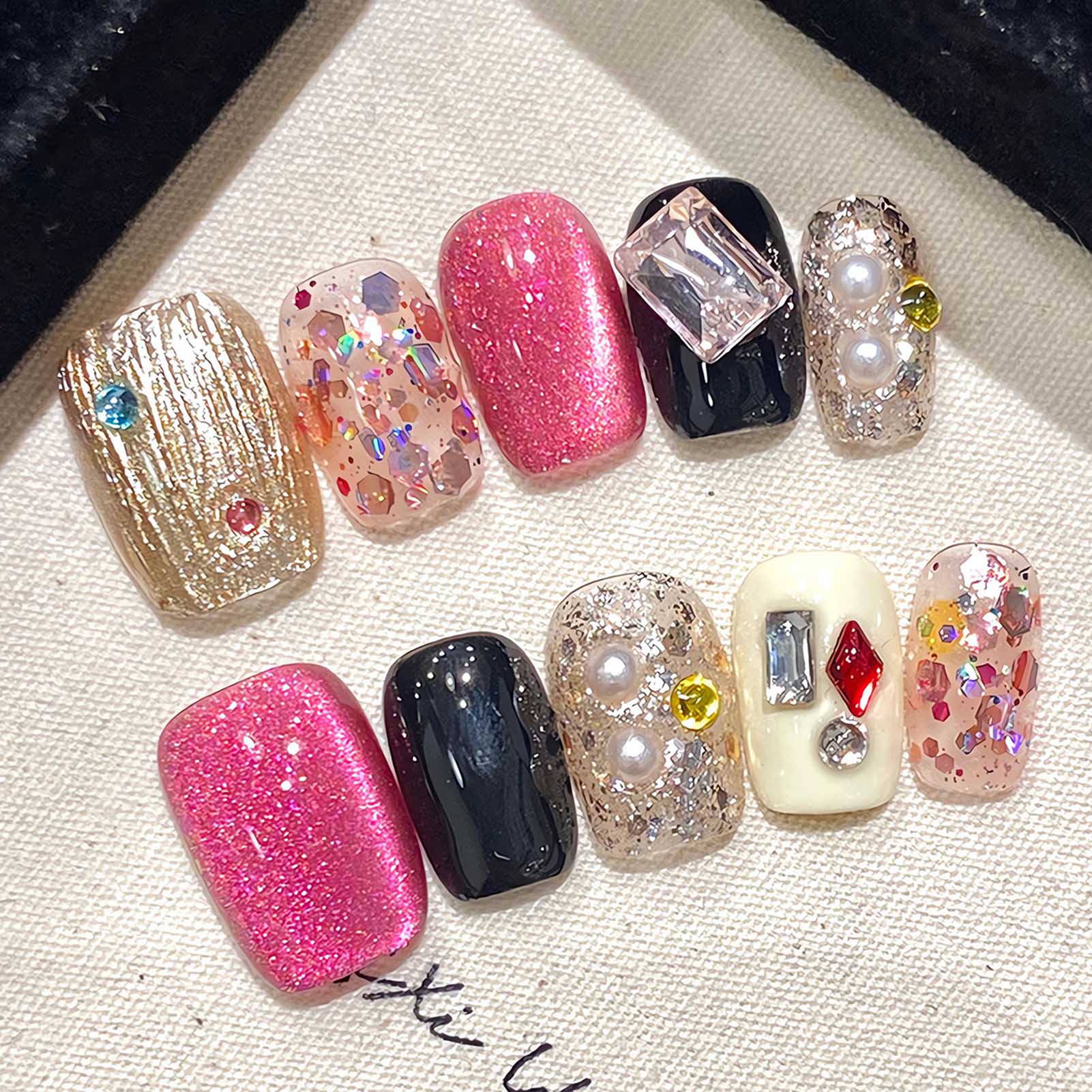 Handmade Press on Nails Glitte - Resin Art Glitter recension och pris
