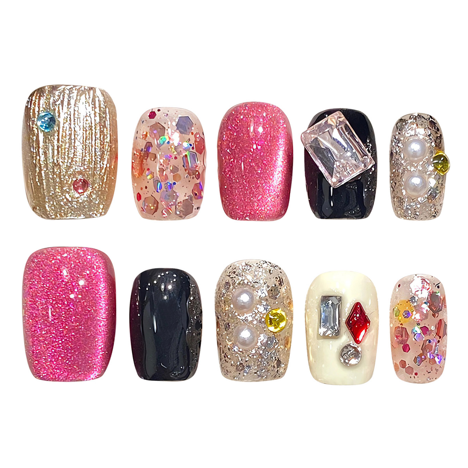 Handmade Press on Nails Glitte - Resin Art Glitter recension och pris