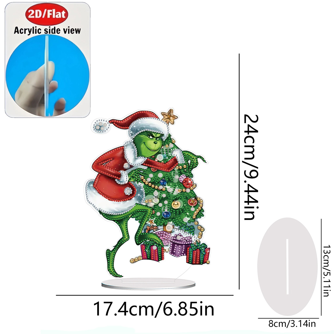 2D / Flat 1pc Fun Christmas Gr - Resin Art Glitter recension och pris