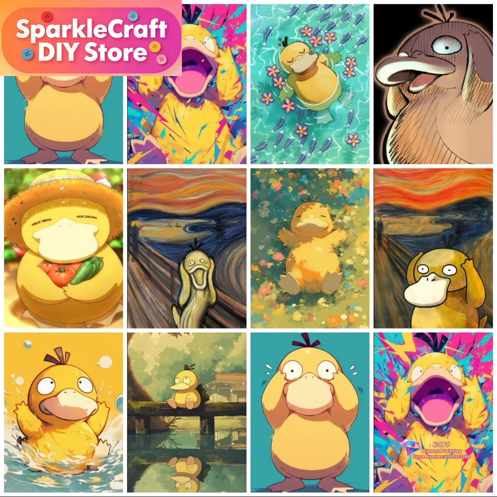 1pc frameless Psyduck Cartoon  - Resin Art Wall Decor recension och pris