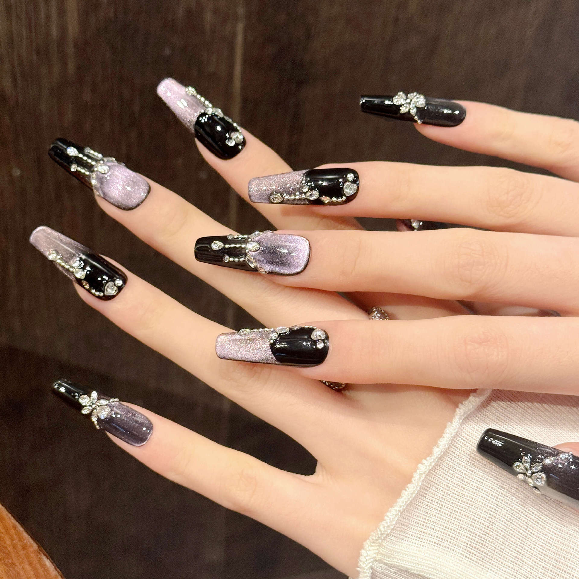 10pcs Black Purple French Styl - Resin Art Glitter recension och pris