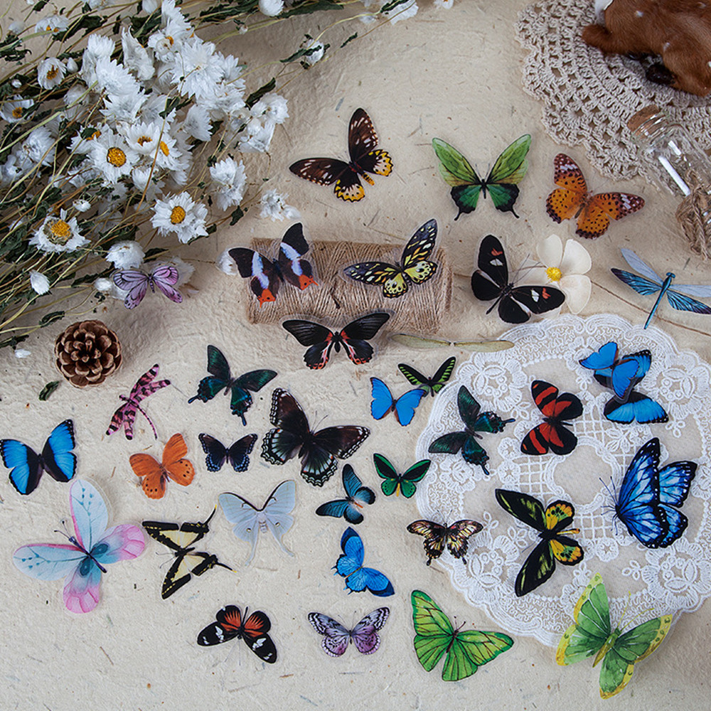 40Pcs/Bag Butterfly Stickers P - Resin Art Liquid recension och pris